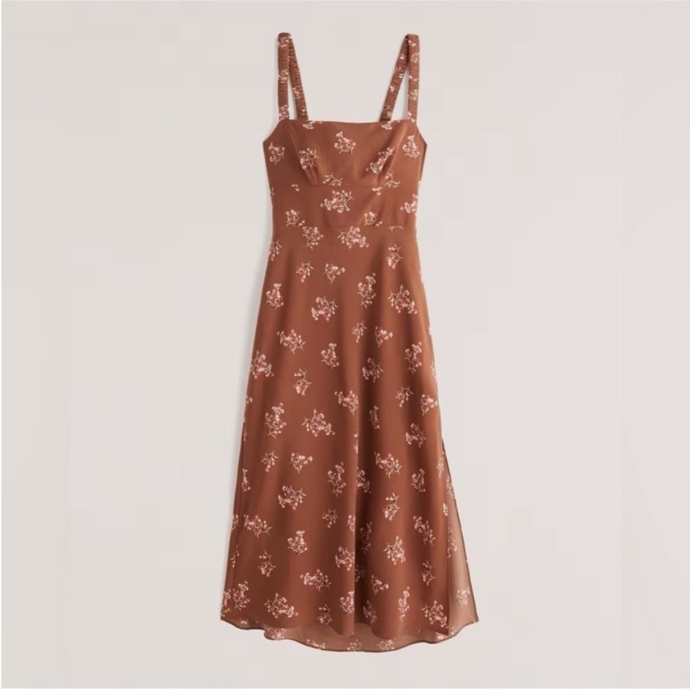 Abercrombie Floral Brown Midi Dress